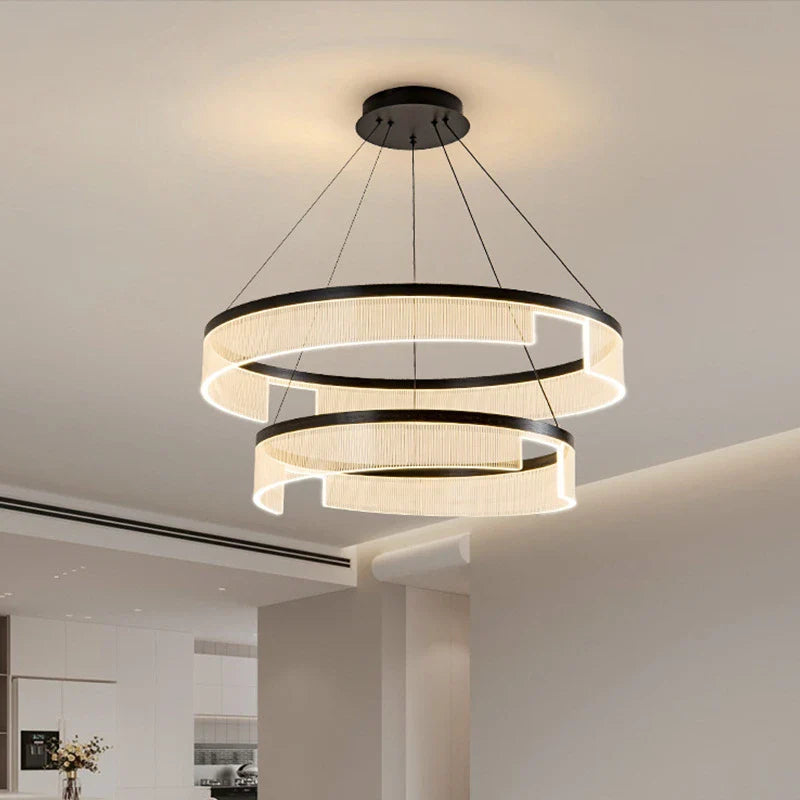 Bright circular modern LED chandelier