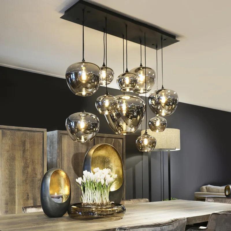 Nordic Glass Chandelier for Modern Restaurant and Café Lighting