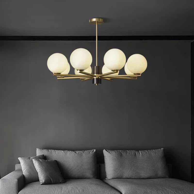 Nordic minimalist creative design copper chandelier for elegant interiors