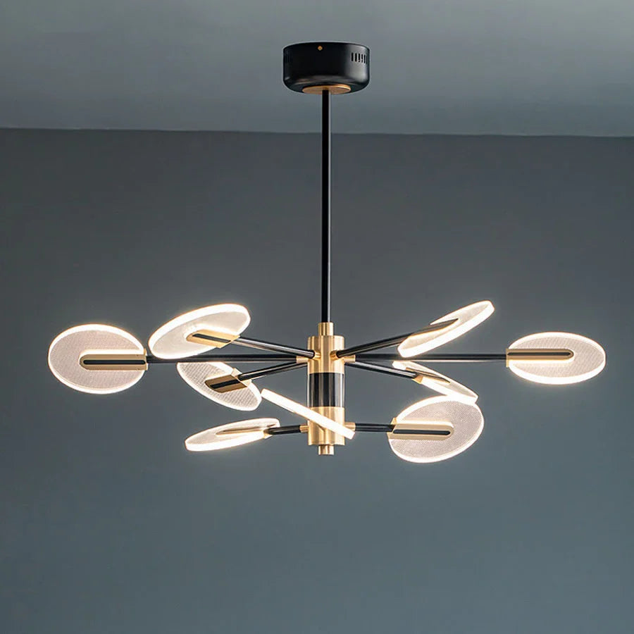 Creative Nordic Iron Chandelier with Rotating LED