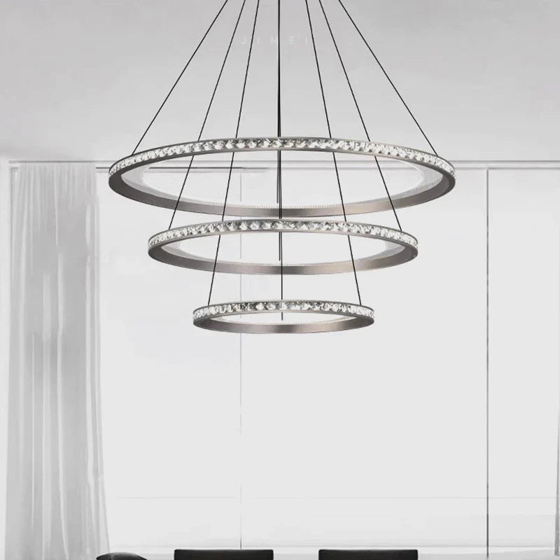 modern pendant chandelier with internal LED lighting