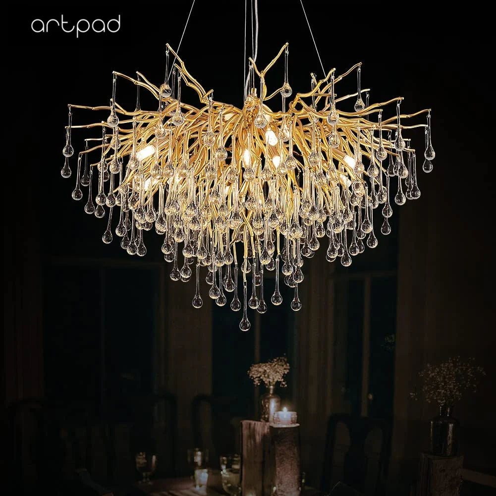 Modern Elegant Hanging Crystal Chandelier