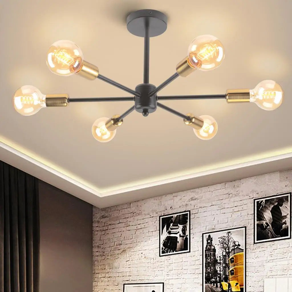Elegant modern industrial metal chandelier