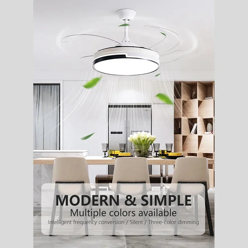 invisible ceiling fan with light chandelier pendant household