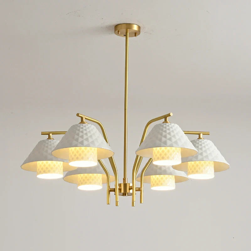 Contemporary gold ceramic chandelier for interior decoration