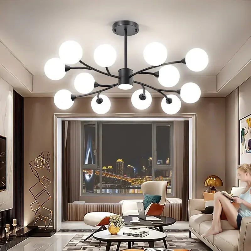 Modern Nordic Clear Glass Chandelier