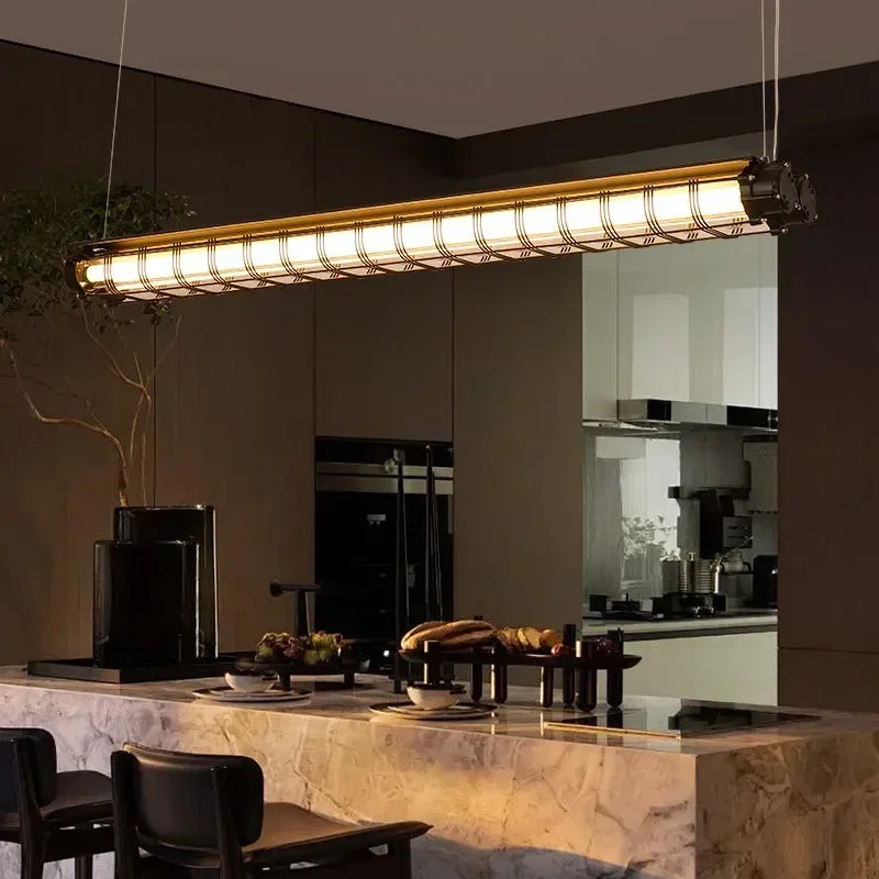 Retro industrial metal chandelier with LED light