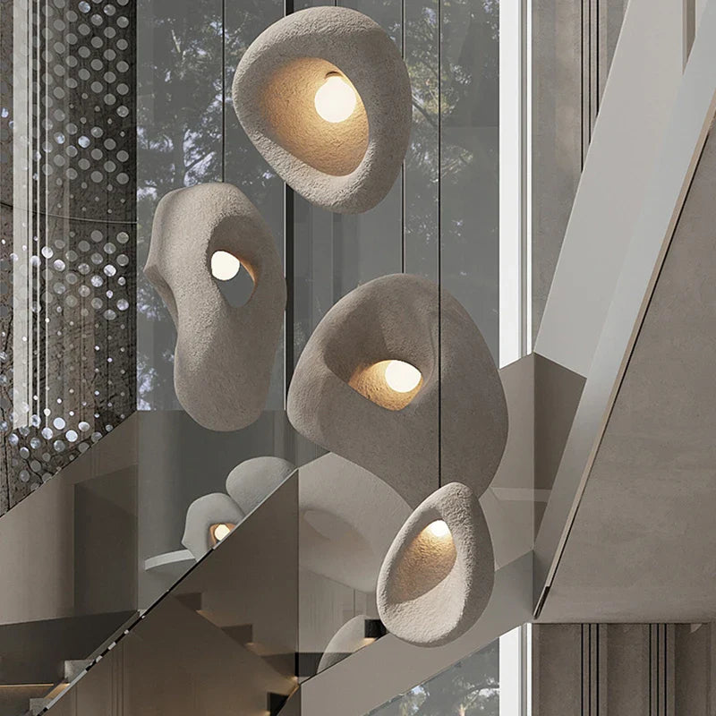 Modern Irregular Wabi-Sabi LED Chandelier for Loft Decor