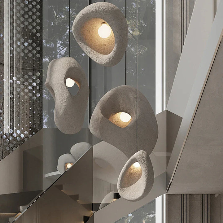 Modern Irregular Wabi-Sabi LED Chandelier for Loft Decor