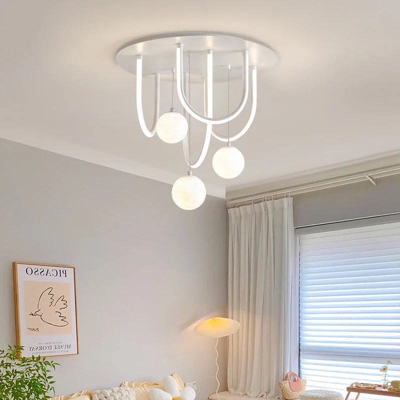 3D LED Moon Ball Round Indoor Pendant Light