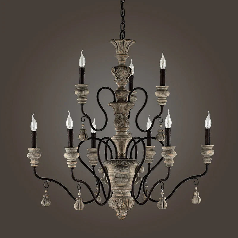 Vintage wrought iron industrial style chandelier for modern decoration