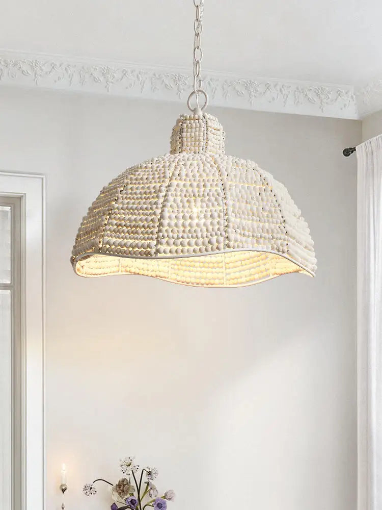 Rustic vintage wooden LED chandelier