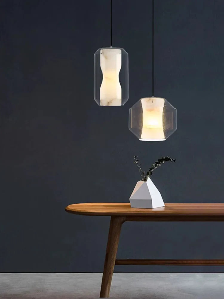 natural marble glass chandelier minimalist modern decorative design