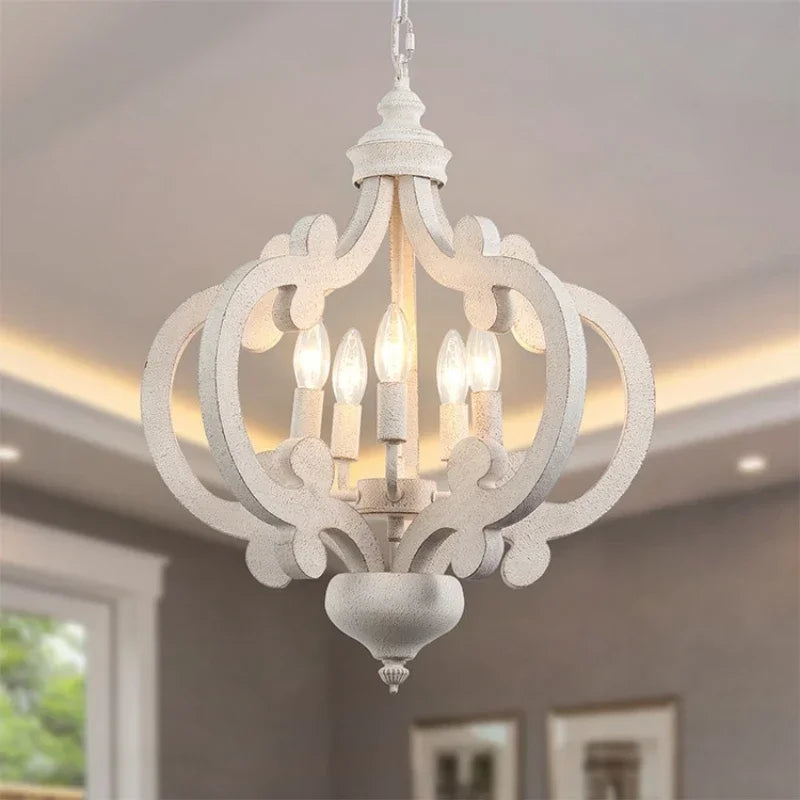 Vintage solid wood chandelier