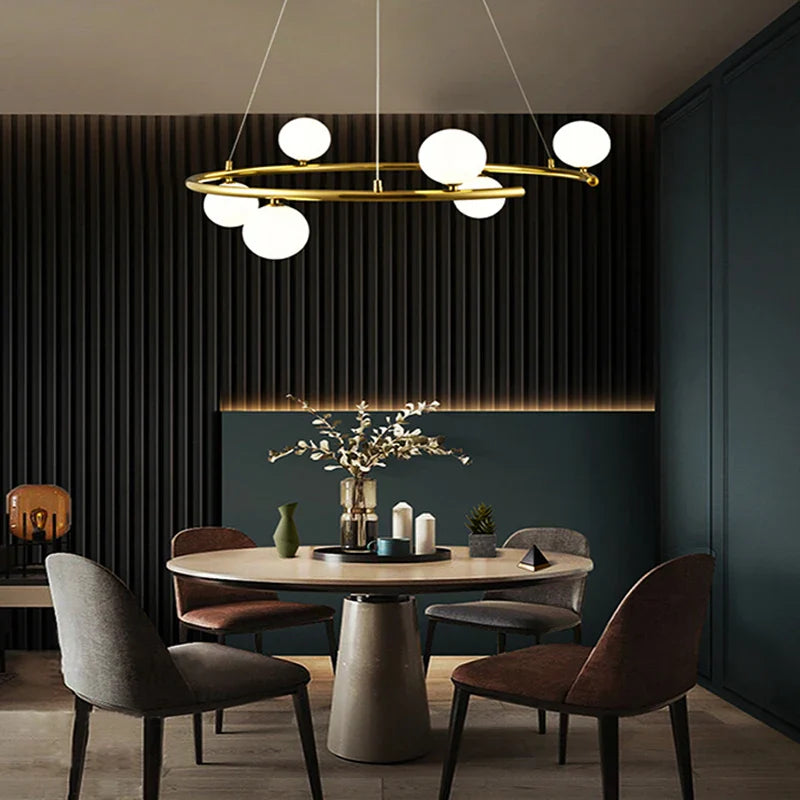 Creative iron and glass chandelier for trendy interior decor
