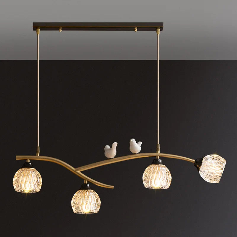Sleek bird-design LED chandelier