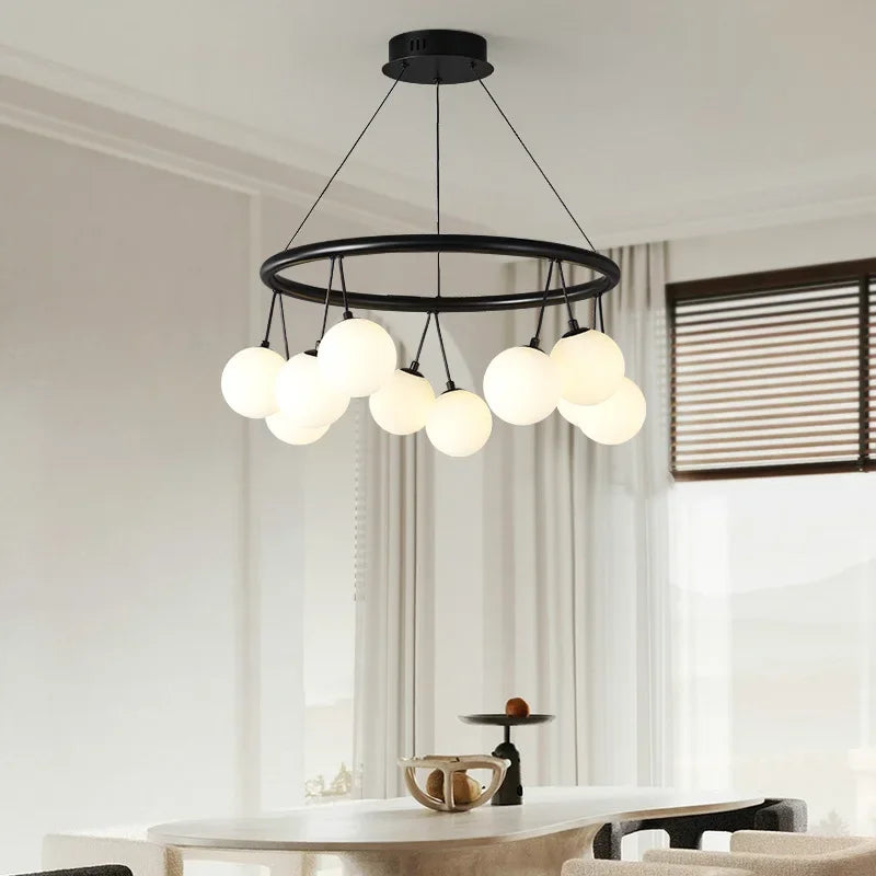 bean-shaped LED pendant light with cherry drops