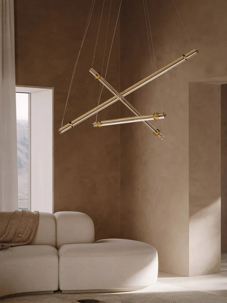 modern acrylic and copper chandelier decorative minimalist design