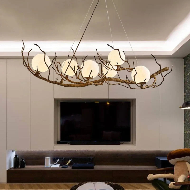 Vintage Natural Wood LED Chandelier