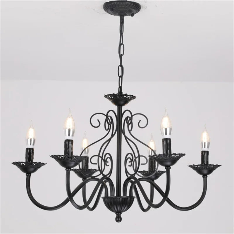 American country-style wrought iron retro chandelier for interior decoration