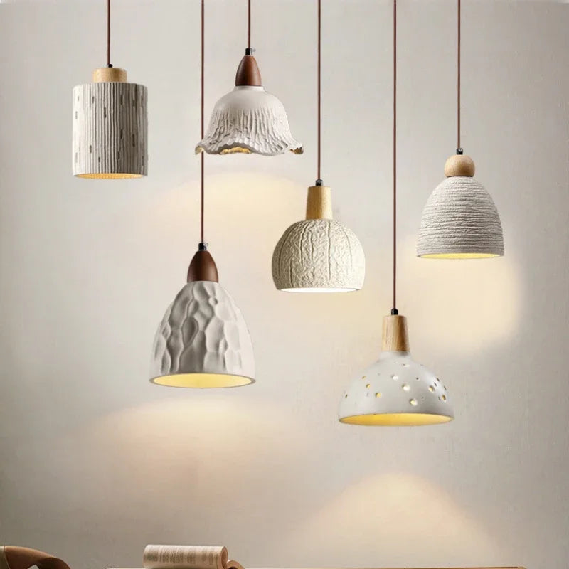 Modern wood and marble chandelier for elegant interiors