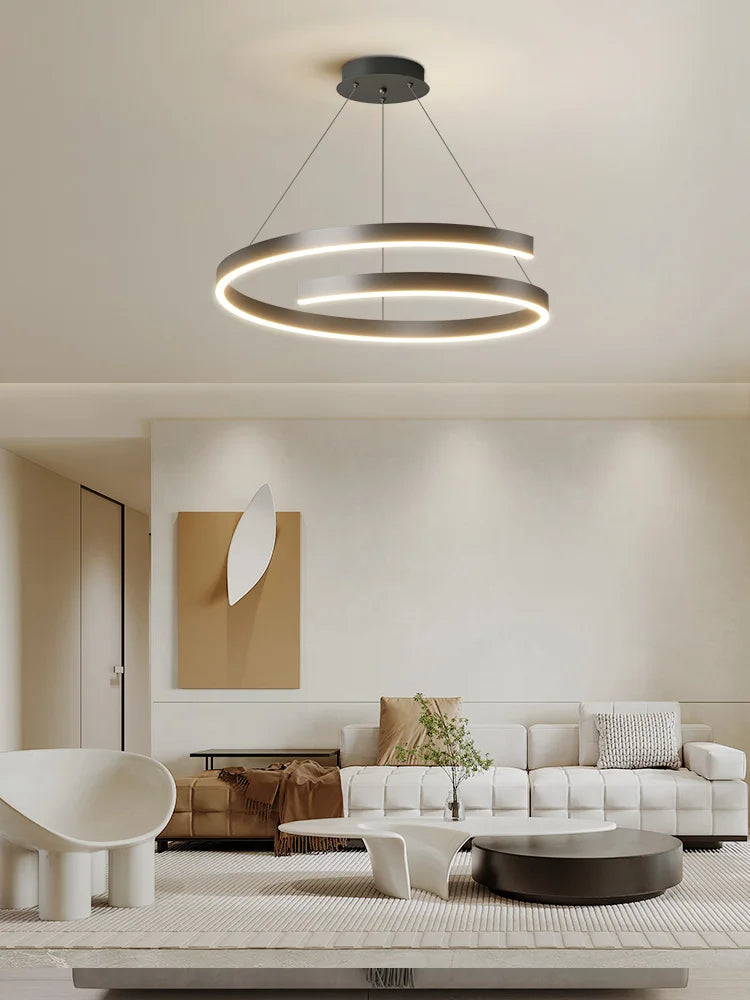 Modern Gold Iron Single Ring Chandelier with Indoor LED Lighting