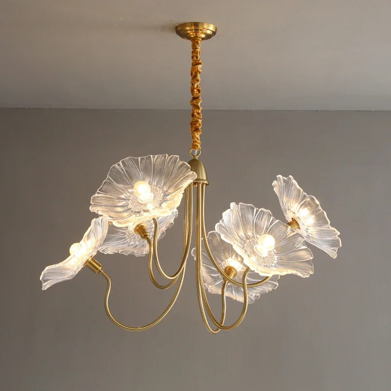 Light modern chandelier with a simple and creative floral design
