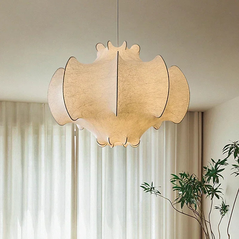 Nordic wabi-sabi Japanese silk LED indoor chandelier