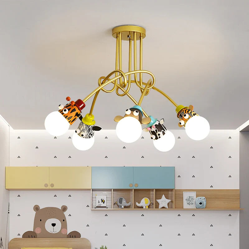 chandelier animals cartoon monkey zebra tiger giraffe children