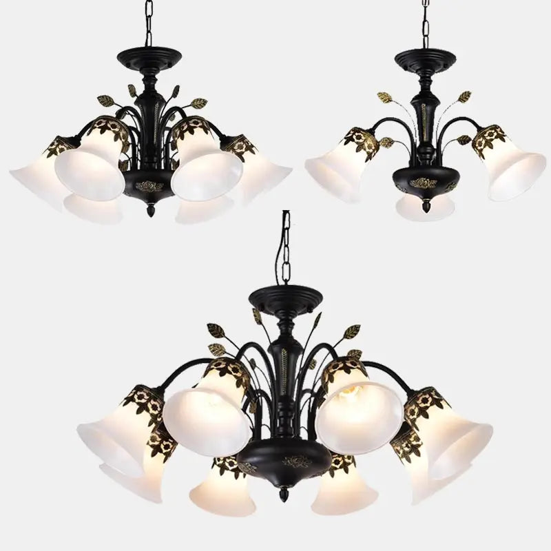 Vintage glass retro LED chandelier for interiors