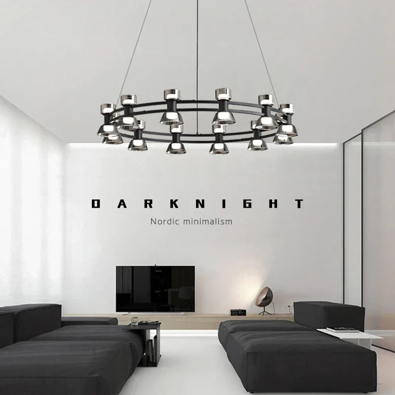 Modern creative copper and glass chandelier