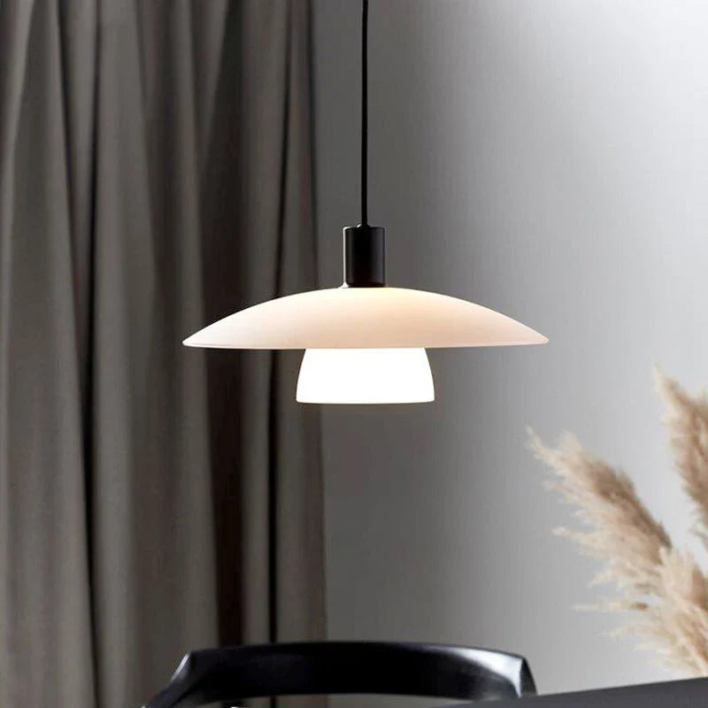 Minimalist Japanese-style glass chandelier for restaurants and cafés