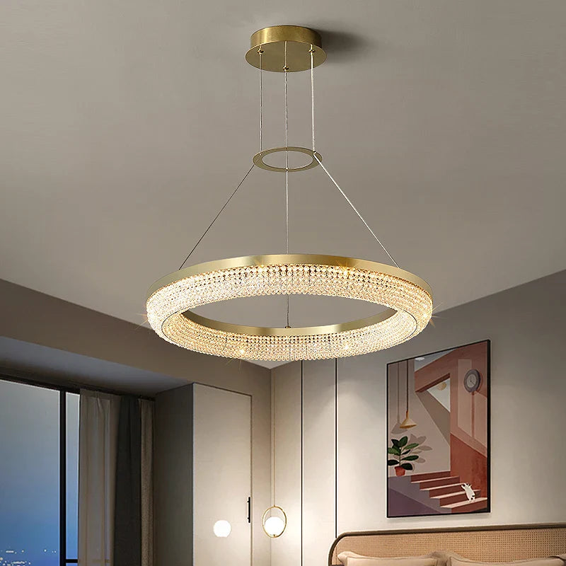 Round Scandinavian crystal chandelier