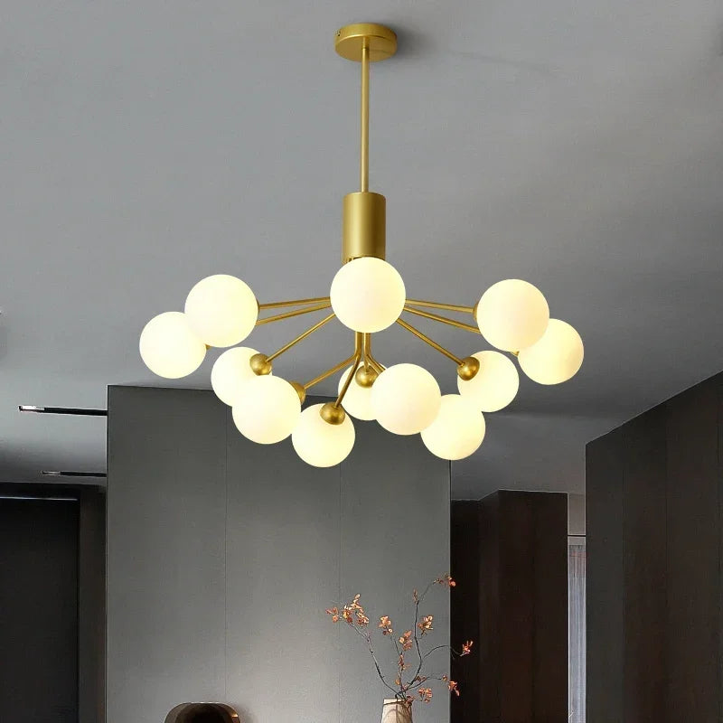 Decorative modern glass bubble and flower chandelier