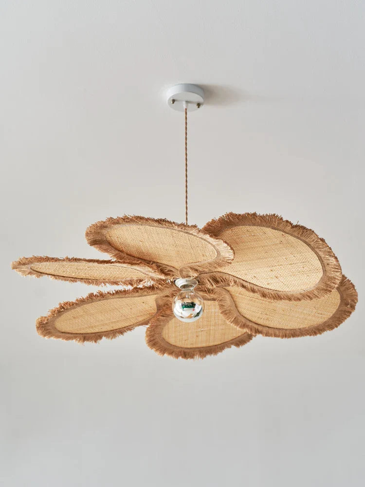 minimalist woven grass floral design chandelier for indoor use