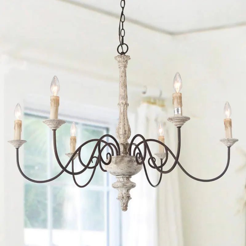 Scandinavian-style vintage French chandelier