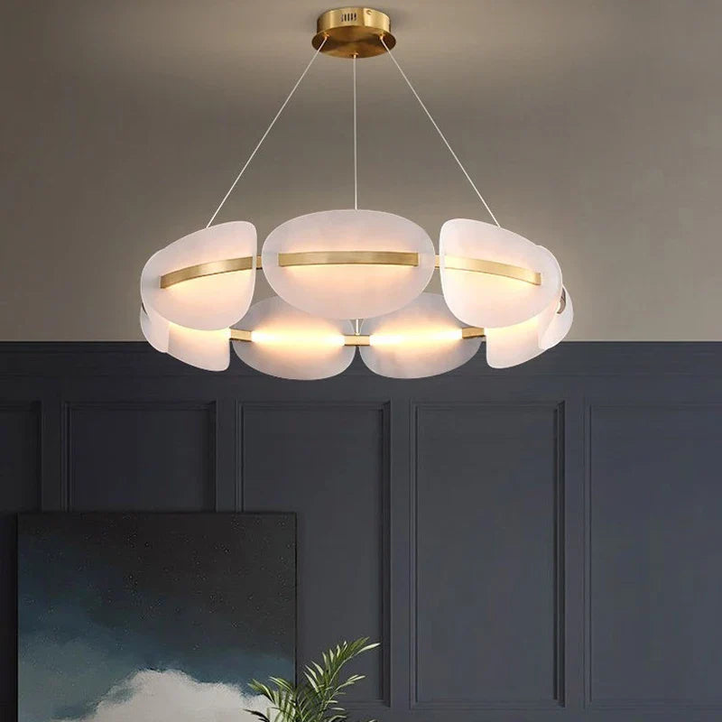 Nordic LED acrylic petal design chandelier