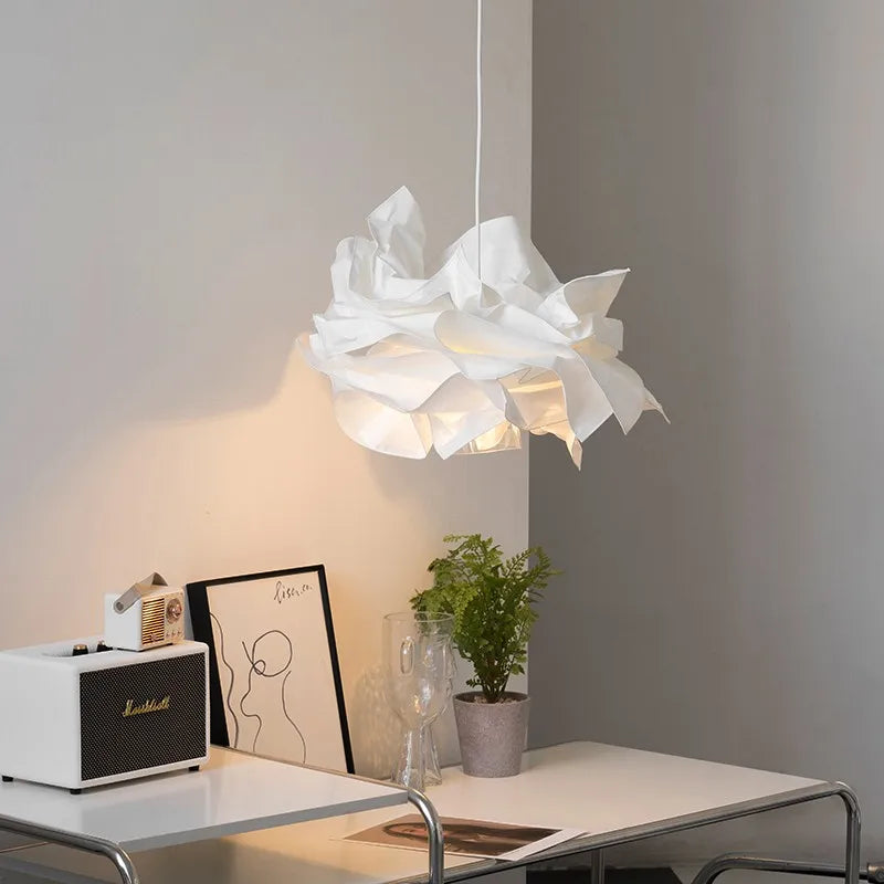 Minimalist LED paper chandelier for DIY indoor lighting