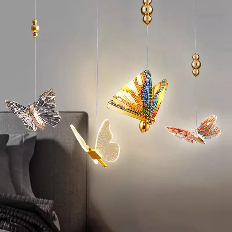 Creative luminous butterfly chandelier for children's room