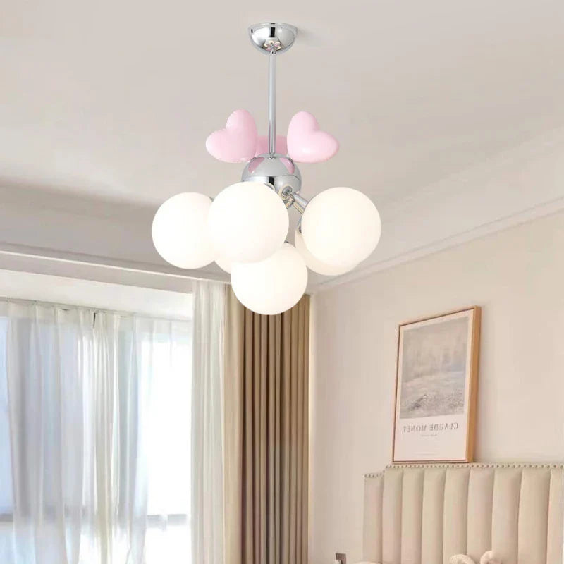 Modern princess-style warm chandelier for a child's bedroom