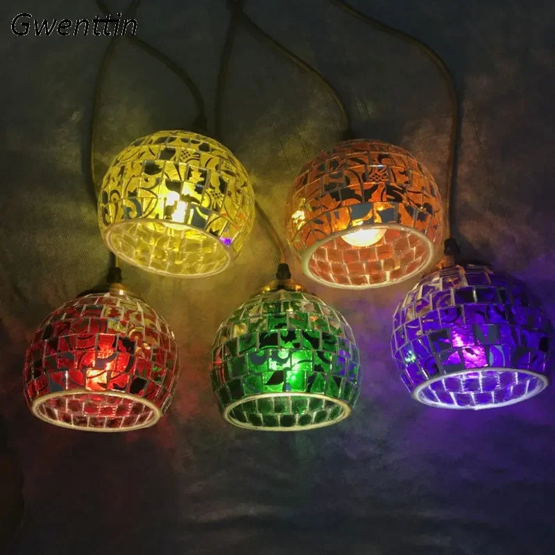 Vintage stained glass chandelier for elegant interior decoration