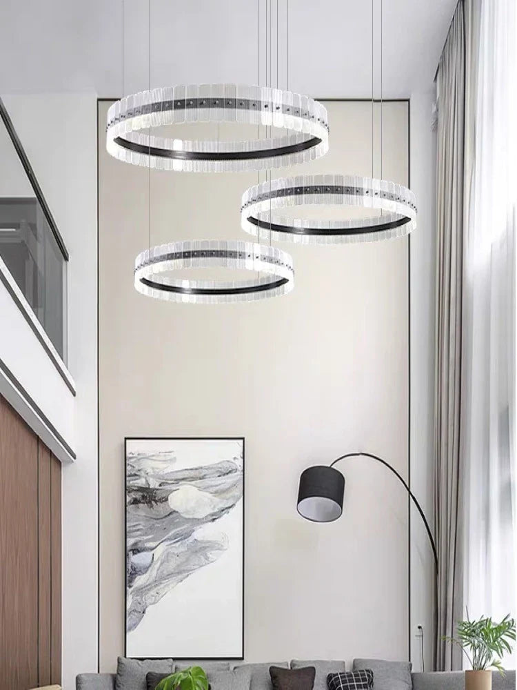 Minimalist postmodern chandelier with creative circular ring