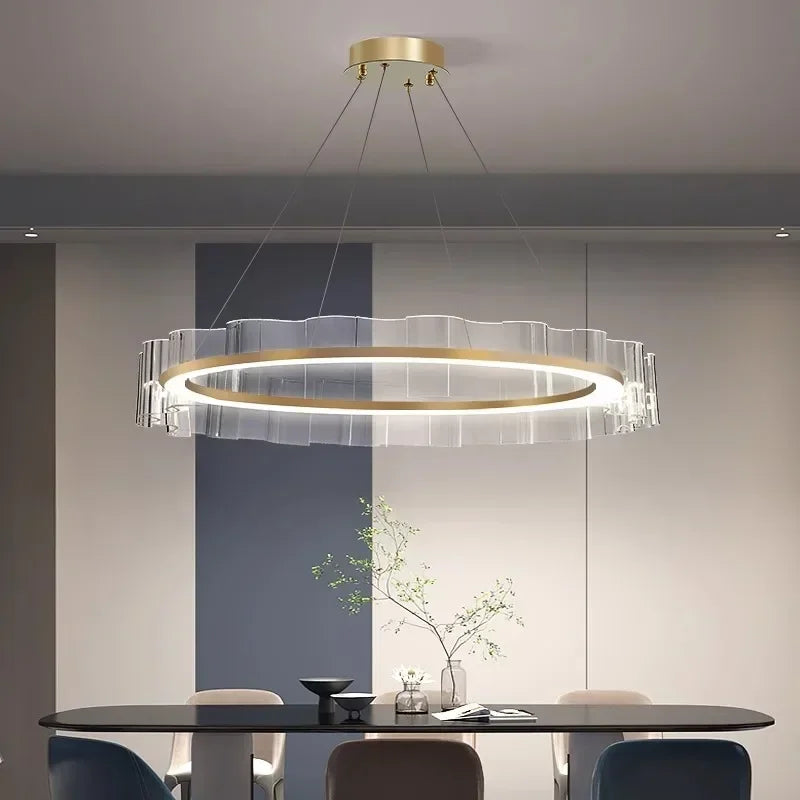 Modern Aluminum and Acrylic Nordic Design Indoor Chandelier