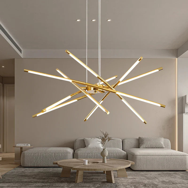 Nordic geometric chandelier for restaurant with dimmable lights
