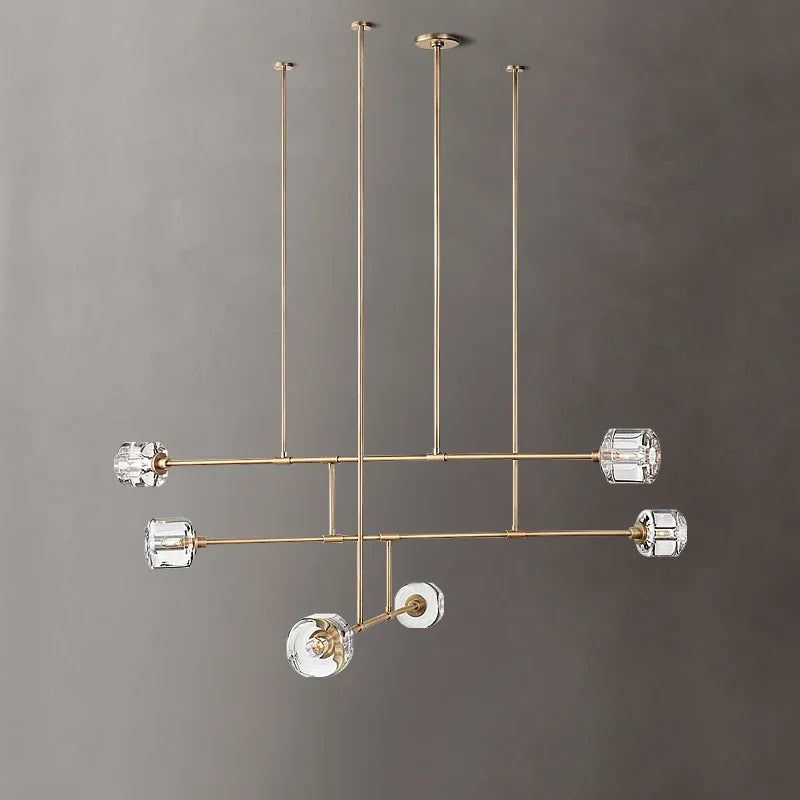 modern copper American-style crystal chandelier