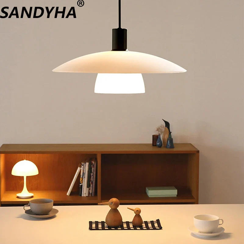 Stylish bright Danish minimalist chandelier