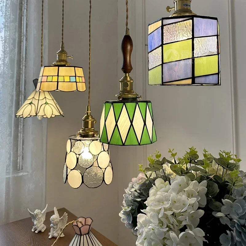Unique illuminated glass chandelier
