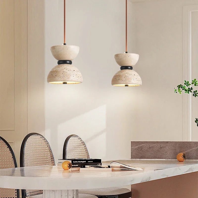 Elegant contemporary stone chandelier