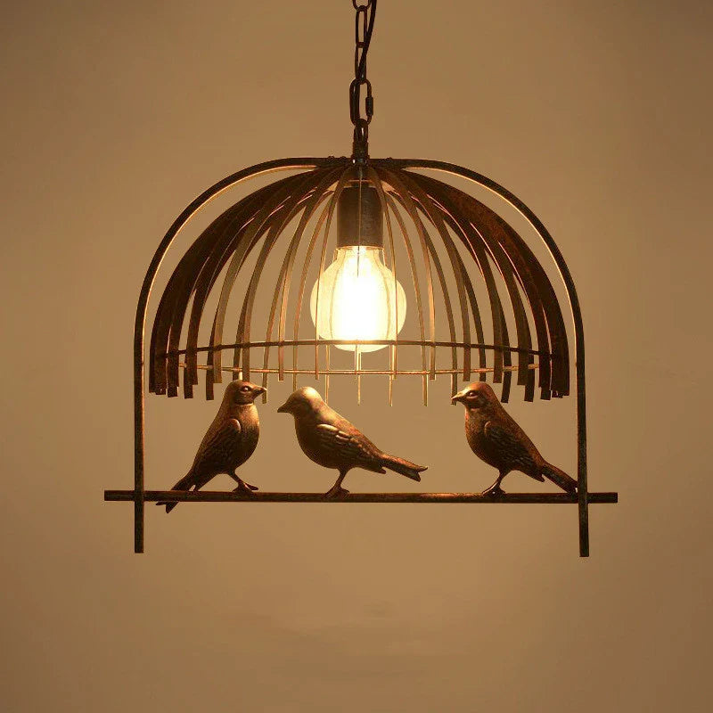 Vintage wrought iron cage chandelier