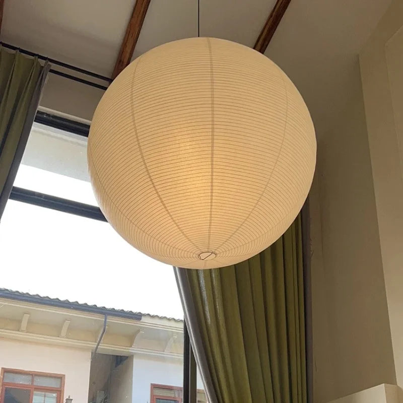 Minimalist white wood LED pendant light